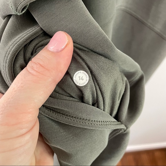 Lululemon Ease Of It All V-Neck Jumpsuit Grey Sage One Piece Softstreme Size 14 - Picture 6 of 6